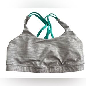 lululemon athletica Gray and Teal energy Sports Bra